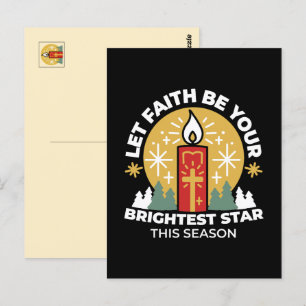Let Faith Be Your Brightest Star Candle Art Postcard