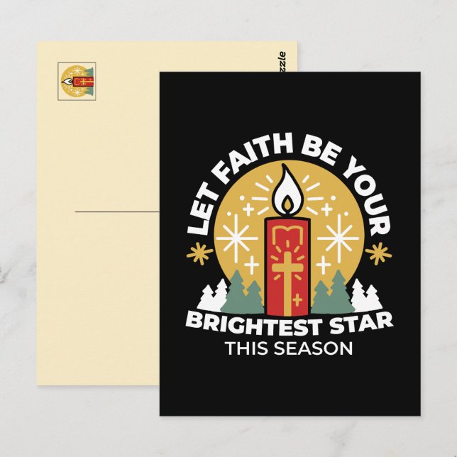 Let Faith Be Your Brightest Star Candle Art Postcard (Front/Back)
