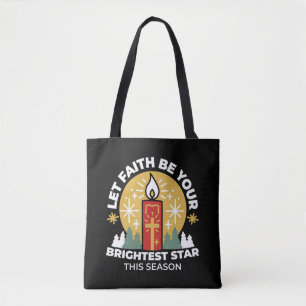 Let Faith Be Your Brightest Star Candle Art Tote Bag