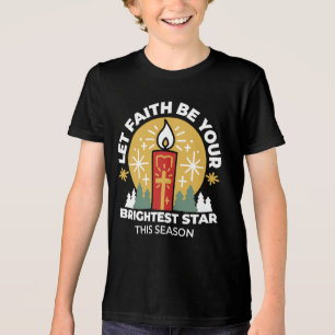 Let Faith Be Your Brightest Star Candle Art Tri-Blend Shirt