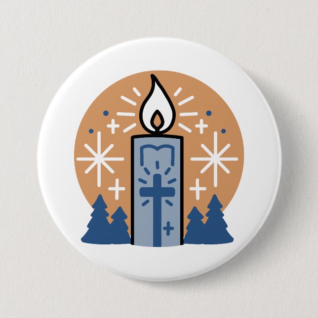 Let Faith Shine Bright: Winter Theme 7.5 Cm Round Badge (Front)