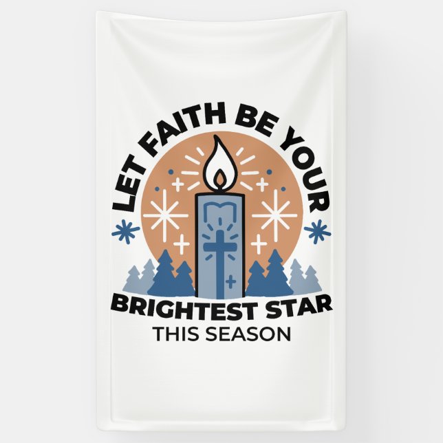 Let Faith Shine Bright: Winter Theme Banner (Vertical)