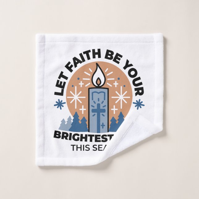 Let Faith Shine Bright: Winter Theme Bath Towel Set (Wash Cloth)