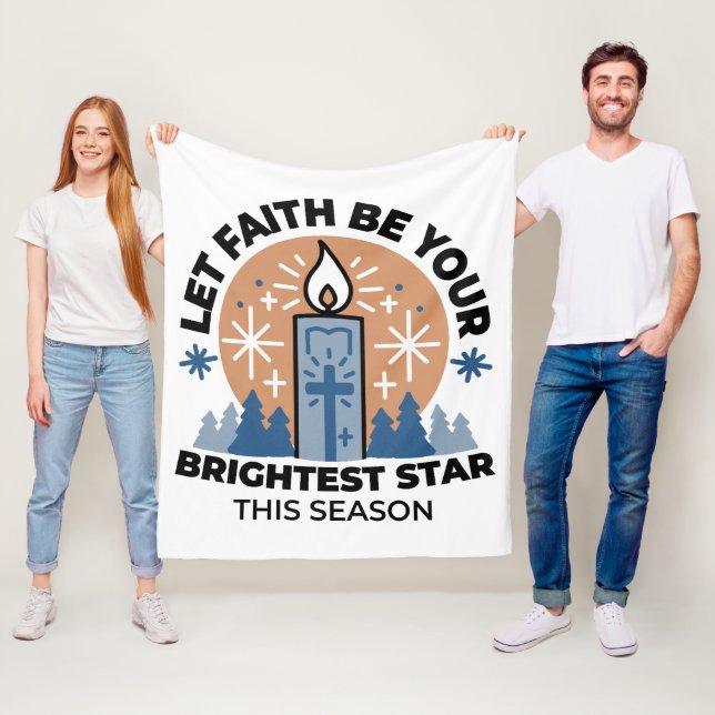 Let Faith Shine Bright: Winter Theme Fleece Blanket (In Situ)