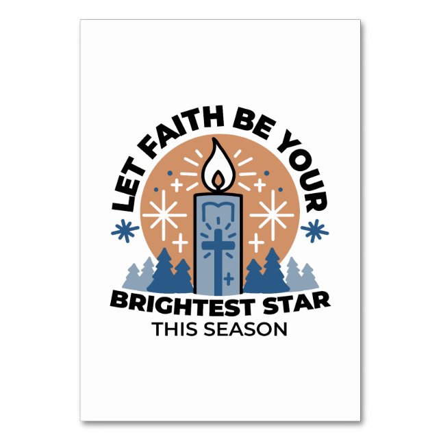 Let Faith Shine Bright: Winter Theme Table Number (Front)