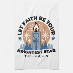 Let Faith Shine Bright: Winter Theme Tea Towel
