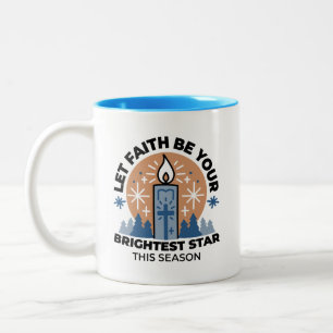 Let Faith Shine Bright: Winter Theme Two-Tone Coffee Mug