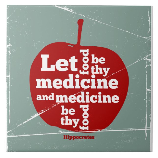 Let food be by medicine Hippocrates quote Tile (Front)