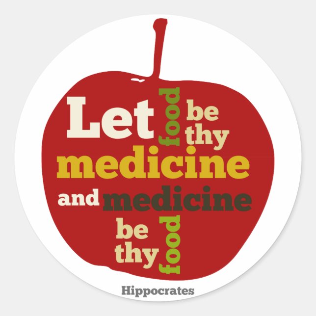 Let Food be thy Medicine APPLE Classic Round Sticker (Front)