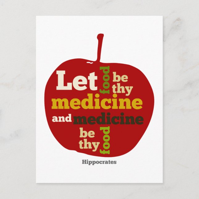Let Food be thy Medicine APPLE Postcard (Front)