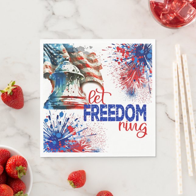 Let Freedom Ring, 4th of July, Napkin (Insitu)