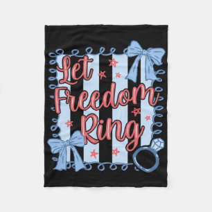 Let Freedom Ring 4th Of July Retro American Bride Fleece Blanket