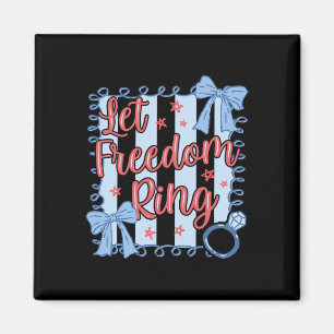 Let Freedom Ring 4th Of July Retro American Bride Magnet