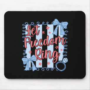 Let Freedom Ring 4th Of July Retro American Bride Mouse Mat