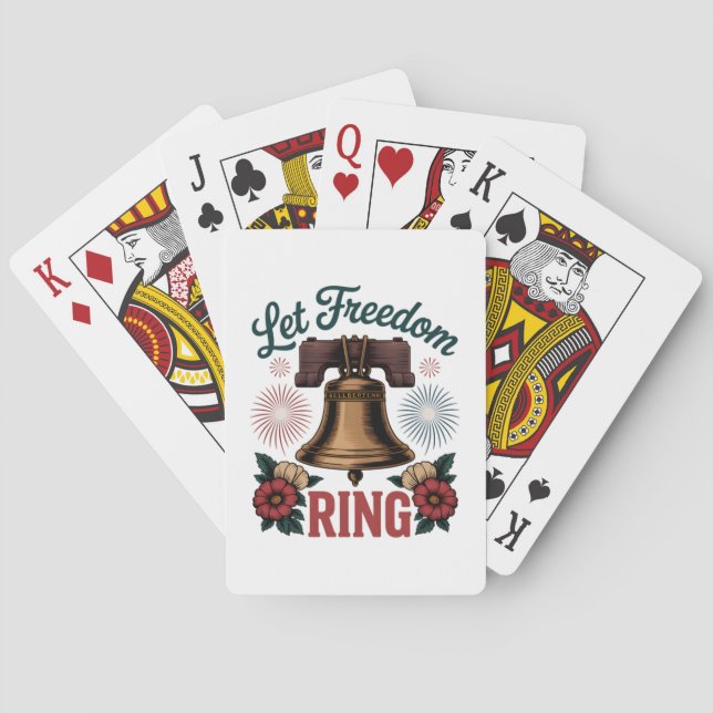 Let Freedom Ring Bell Patriotic Playing Cards (Back)