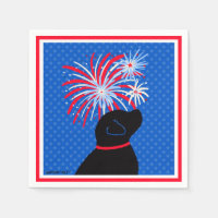 Let Freedom Ring Black Dog Cocktail Napkins