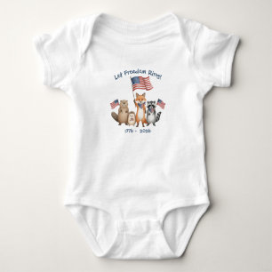 Let Freedom Ring Forest Animals Patriotic Liberty Baby Bodysuit