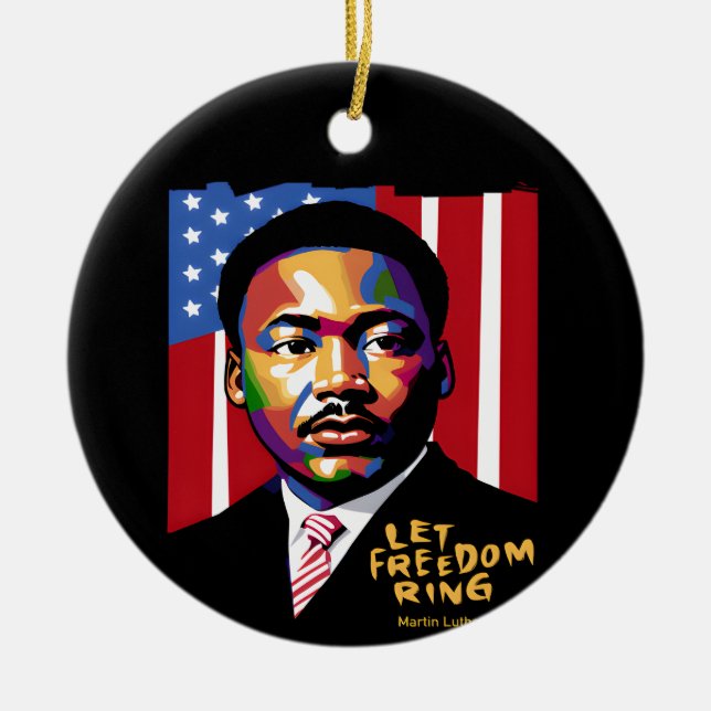 Let Freedom Ring Funny Quote Ceramic Tree Decoration (Front)