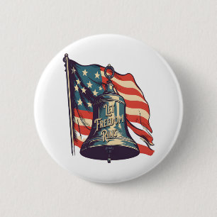 Let Freedom Ring Funny Sloth 6 Cm Round Badge
