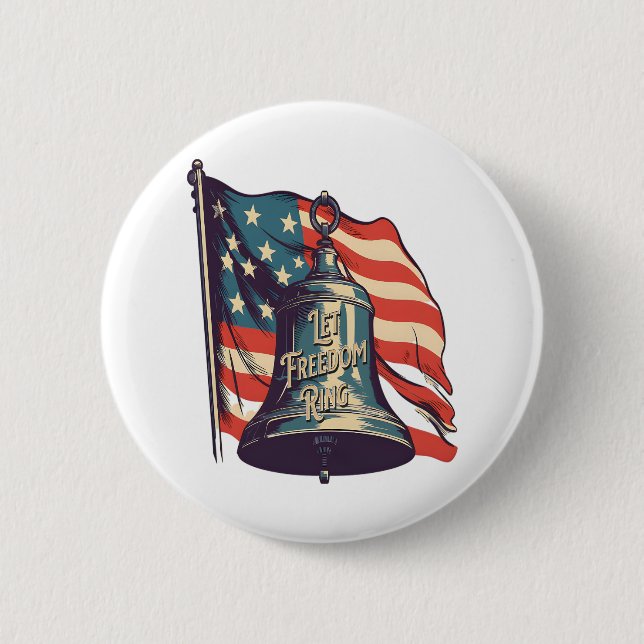 Let Freedom Ring Funny Sloth 6 Cm Round Badge (Front)