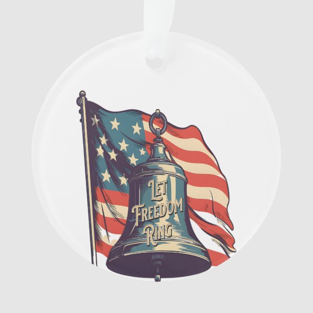 Let Freedom Ring Funny Sloth Ornament (Front)