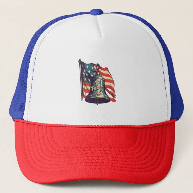 Let Freedom Ring Funny Sloth Trucker Hat (Front)