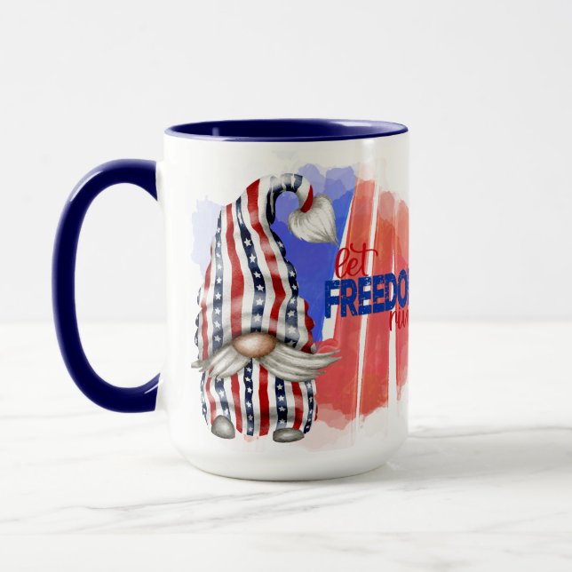 Let Freedom Ring Gnome Mug (Left)