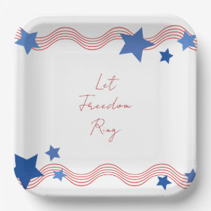 Let Freedom Ring July 4th Party Paper Plate