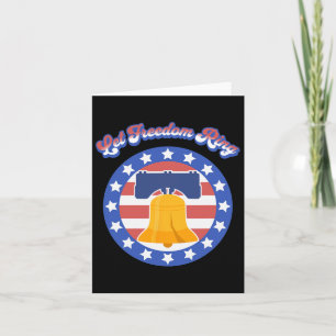 Let Freedom Ring July 4th Saying American Flag Lib Card