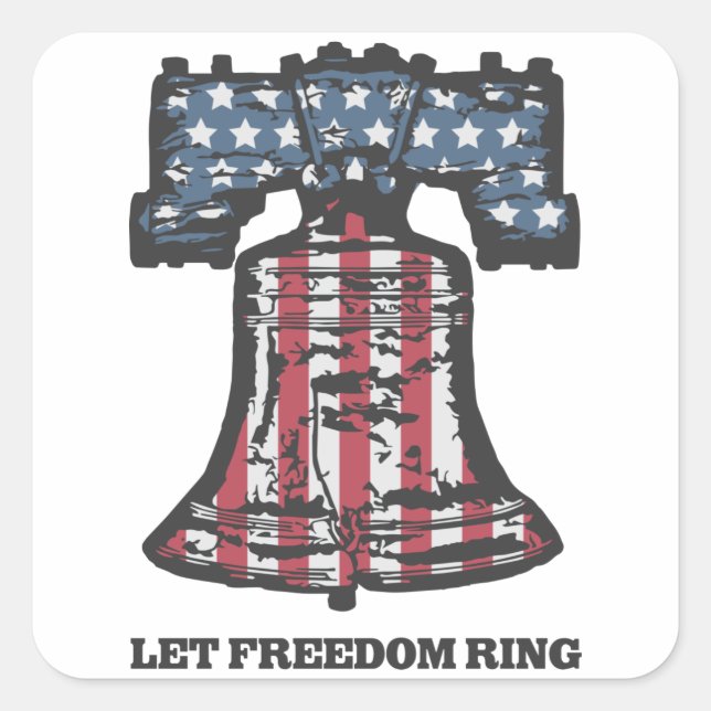 Let Freedom Ring- Liberty Bell- Patriotic Stickers (Front)