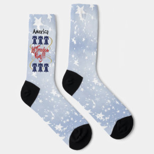 "Let Freedom Ring" Liberty Bell - Red White & Blue Socks