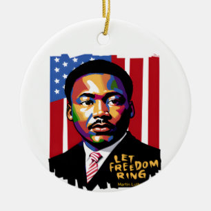 Let Freedom Ring, MLK Quote, Black History Ceramic Tree Decoration
