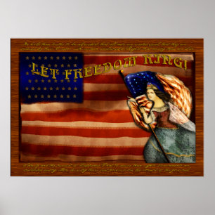 Let Freedom Ring! Original Patriotic Painting Poster