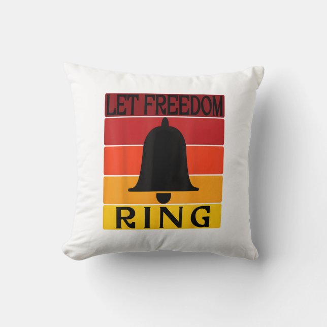 Let Freedom Ring Retro Sunset Bell Cushion (Front)