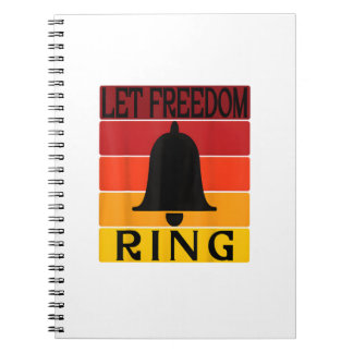 Let Freedom Ring Retro Sunset Bell Notebook