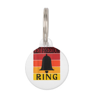 Let Freedom Ring Retro Sunset Bell Pet Tag