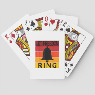 Let Freedom Ring Retro Sunset Bell Playing Cards