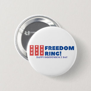 "Let Freedom Ring" Stars Patriotic Custom 6 Cm Round Badge