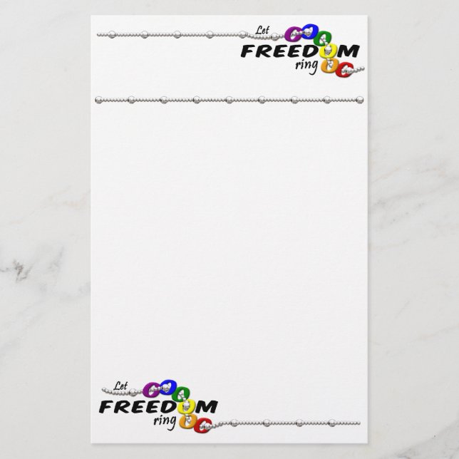 Let Freedom Ring stationary, customise Stationery (Front)