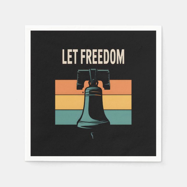 Let Freedom Ring Sunset Bell Napkin (Front)