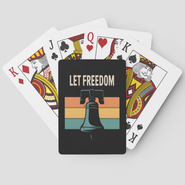 Let Freedom Ring Sunset Bell Playing Cards (Back)