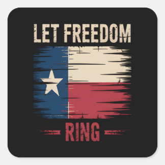Let Freedom Ring Viral Sloth Square Sticker