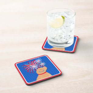 Let Freedom Ring Yellow Dog Coaster Set