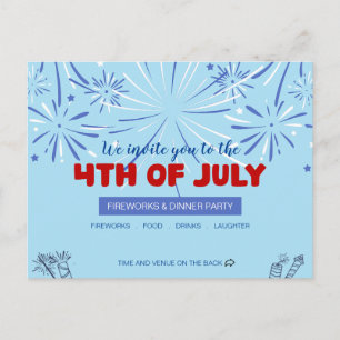 Let Freedom Sparkle! - 4th of July Invitation Postcard