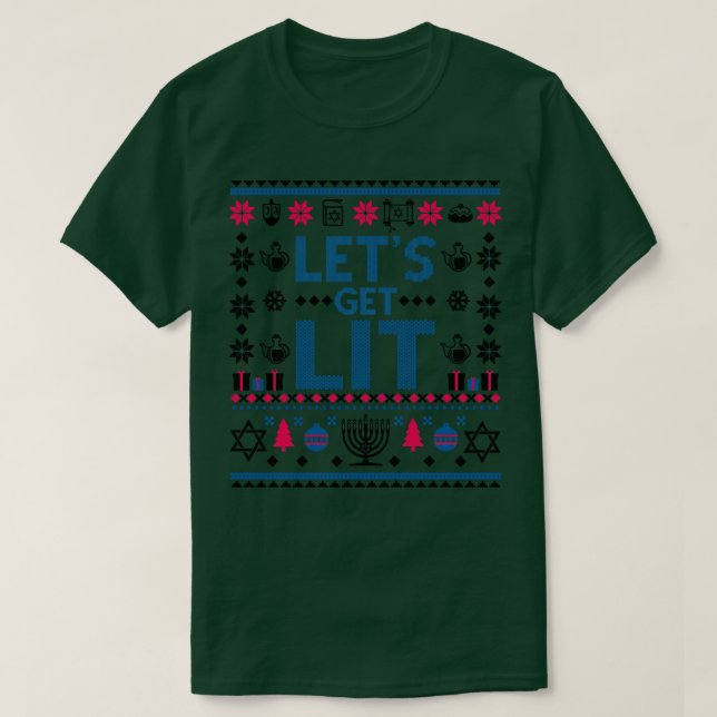 Let Get Lit Hanukkah Sweater (Design Front)