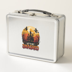 Let Get Smashed Halloween Haunted Castle Witches P Metal Lunch Box