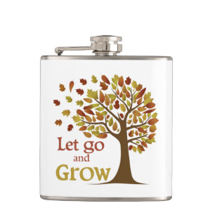 Let Go And Grow Tree Hip Flask