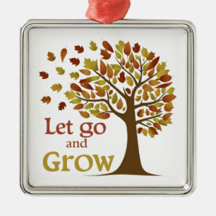 Let Go And Grow Tree Metal Tree Decoration