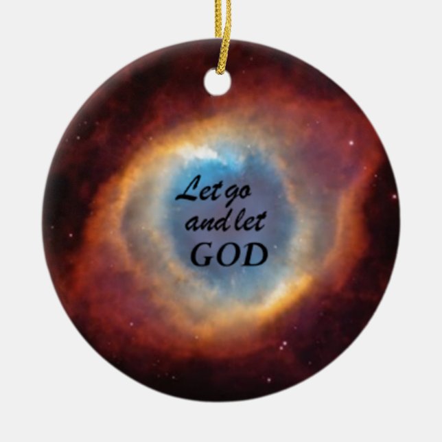 "Let Go and Let God" Ceramic Tree Decoration (Front)
