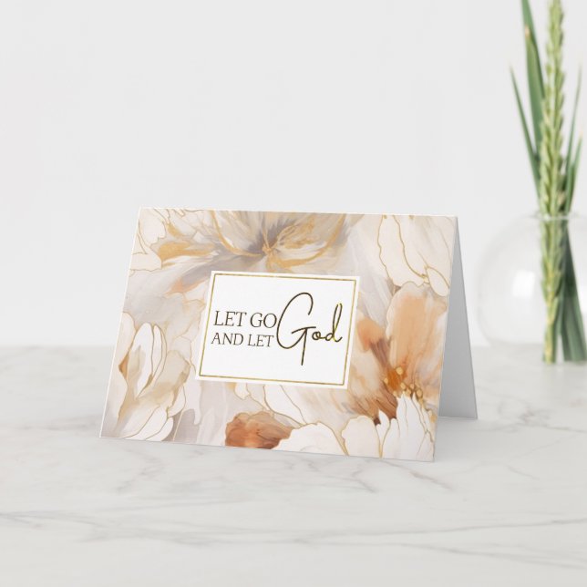 Let Go and Let God Christian Inspirational Quote Card (Front)